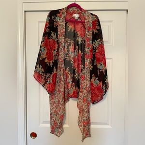 Band of Gypsies M/L Floral Shawl/Cover Up